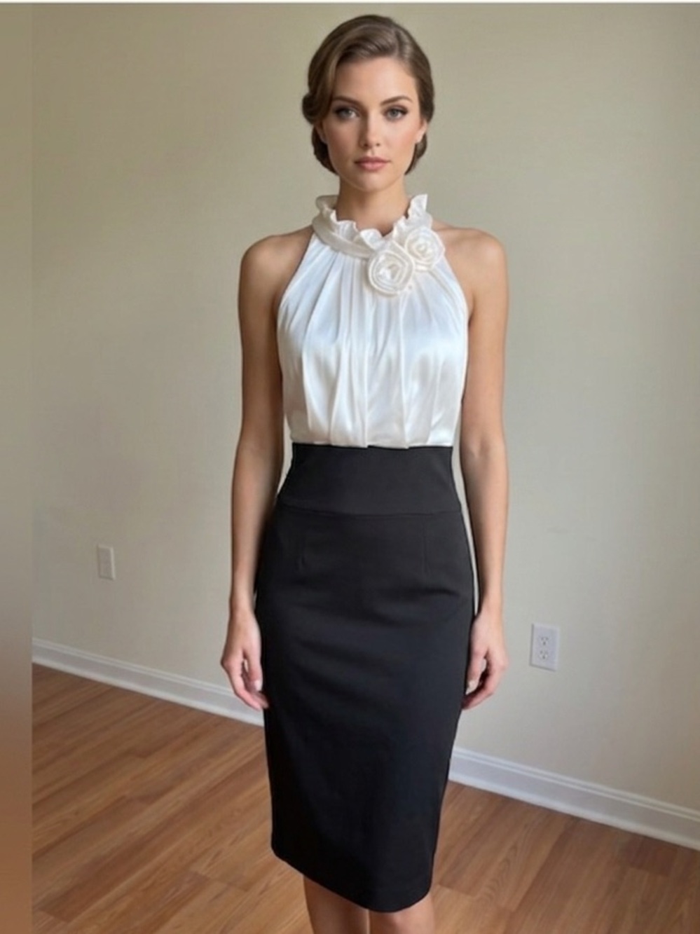 BCBGMaxAzria Black & White Sleeveless Cocktail Dress | Size 6